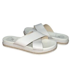 Vince Camuto Sandals Rickert Slides leather uppers cross over straps size 7.5